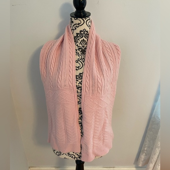 PENDLETON Pink Lambswool & Angora Authentic Pretty Cable Fall or Winter Scarf - Picture 3 of 6